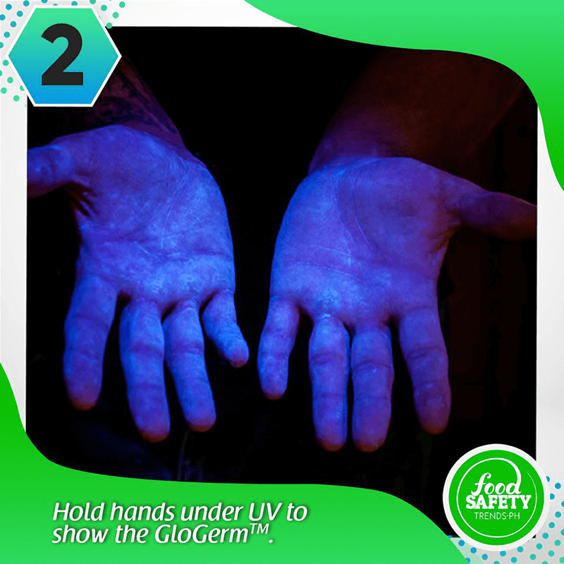 Hold hands under UV to show the GloGerm™